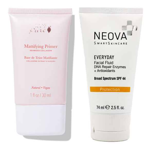 100% Pure Mattifying Primer and Neova Everyday Facial Fluid SPF 44 For Acne Prone Skin