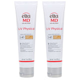 EltaMD UV Physical SPF 41Tinted Sunscreen for Face 3.0 oz Tube Pack of 2