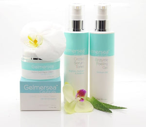 Gelmersea Sensitive Skin Set: Enzyme Peeling Gel + Orchid Serum Toner + Orchid Q10 Face Cream